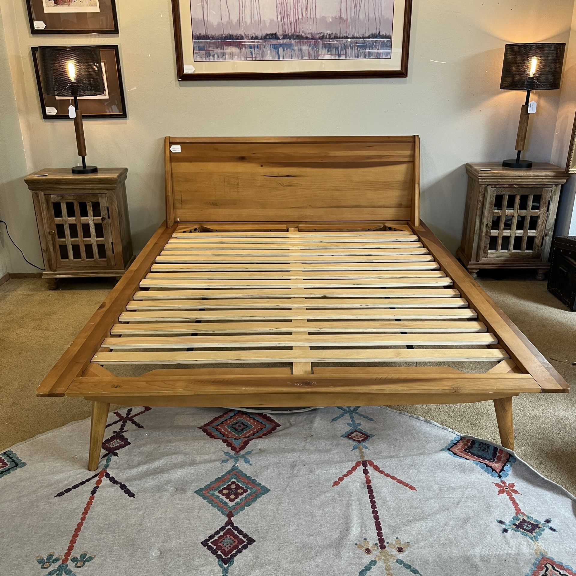 Low Profile Wooden Queen Bed Frame