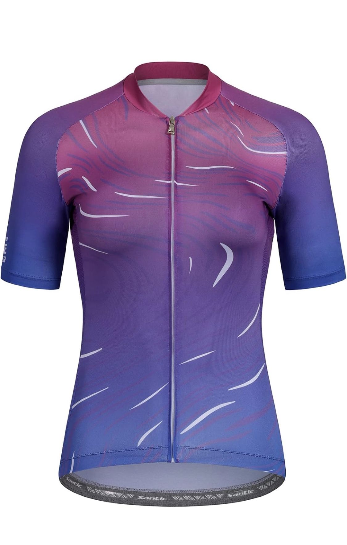Santic Cycling Jersey Women's Shorts Sleeve Tops Bike Shirts Bicycle Jacket Full Zip with Pockets Andrea. Size US M