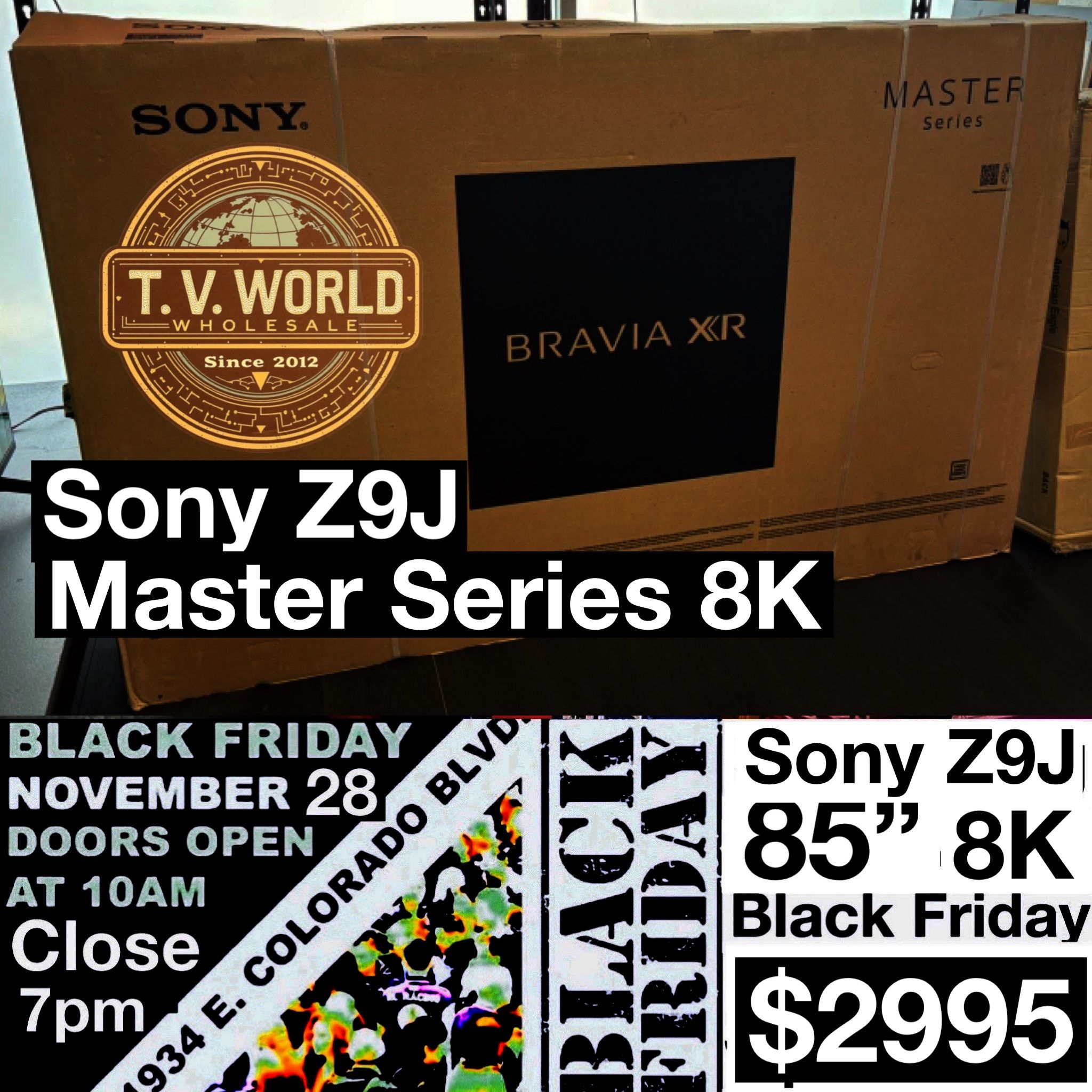 Sony Bravia 85 inch 8K TV master series Z9J Black Friday sale