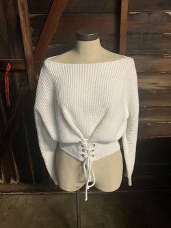 White cropped sweater