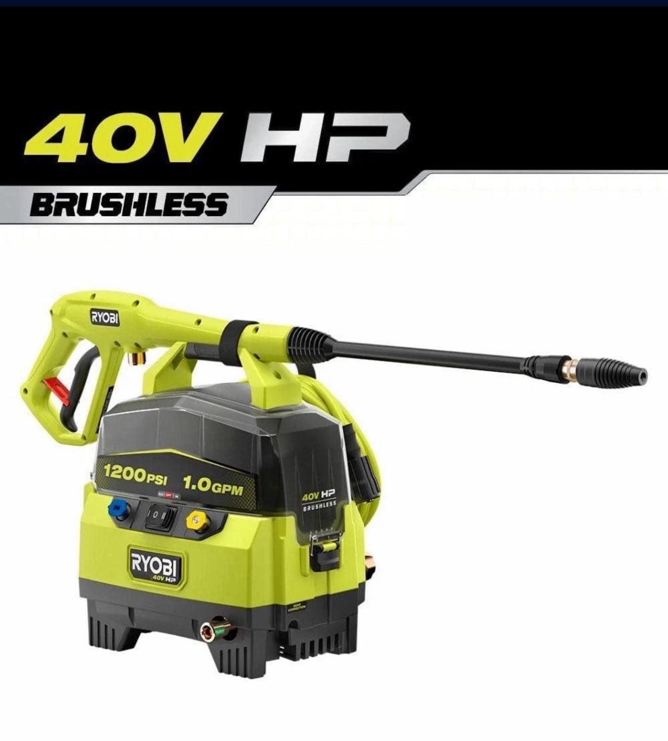 Brand New RYOBI 40V 1200 PSI Cordless Electric Cold Water Pressure Washer (Tool Only)
