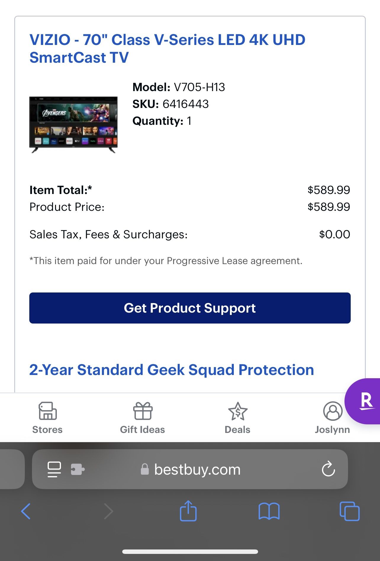 Vizio 70inch Tv
