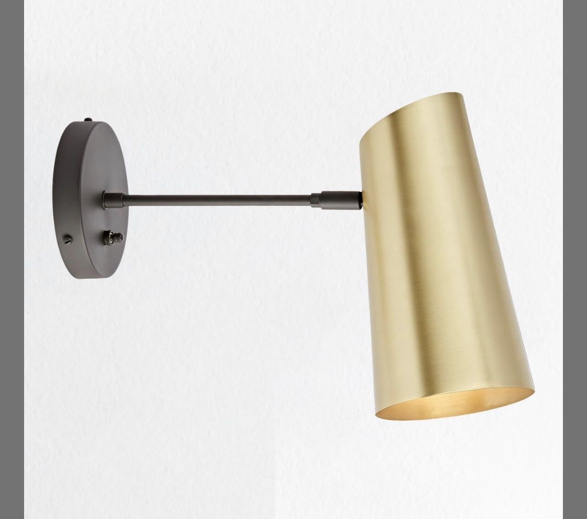 Mid Century Wall Sconce, Mid-Century Modern, Metal, Bronze Sconce, Wall Lights For Living Room Bedroom,Mid Century Modern Lamp Wall Sconce Plug In (Bl