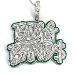 925 Sterling Silver CZ Bigg Band$ Pendant 60.00g 200716/7