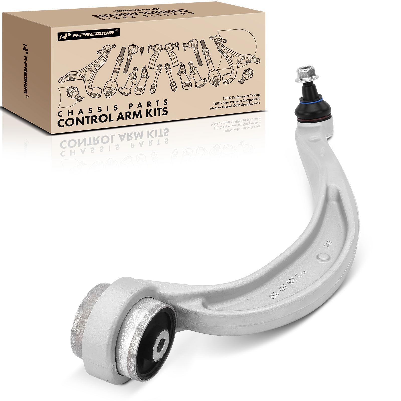 Front Right Rearward Lower Control Arm, with Ball Joint & Bushing, Compatible with Audi A6 & A7 (Quattro) 2012-2018, S6 & S7 & RS7 2014-2018