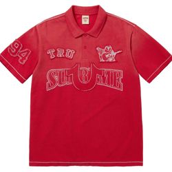 Supreme True Religion Applique Polo - Red - Size L