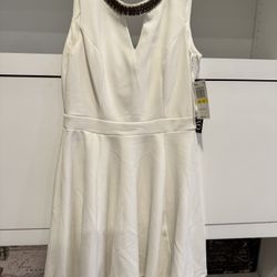 XOXO White Sleeveless Waist Dress - Size M