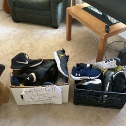 Sneakers and a couple Pairs of shoes