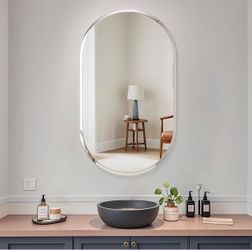 20x30 Frameless Oval Beveled Mirror