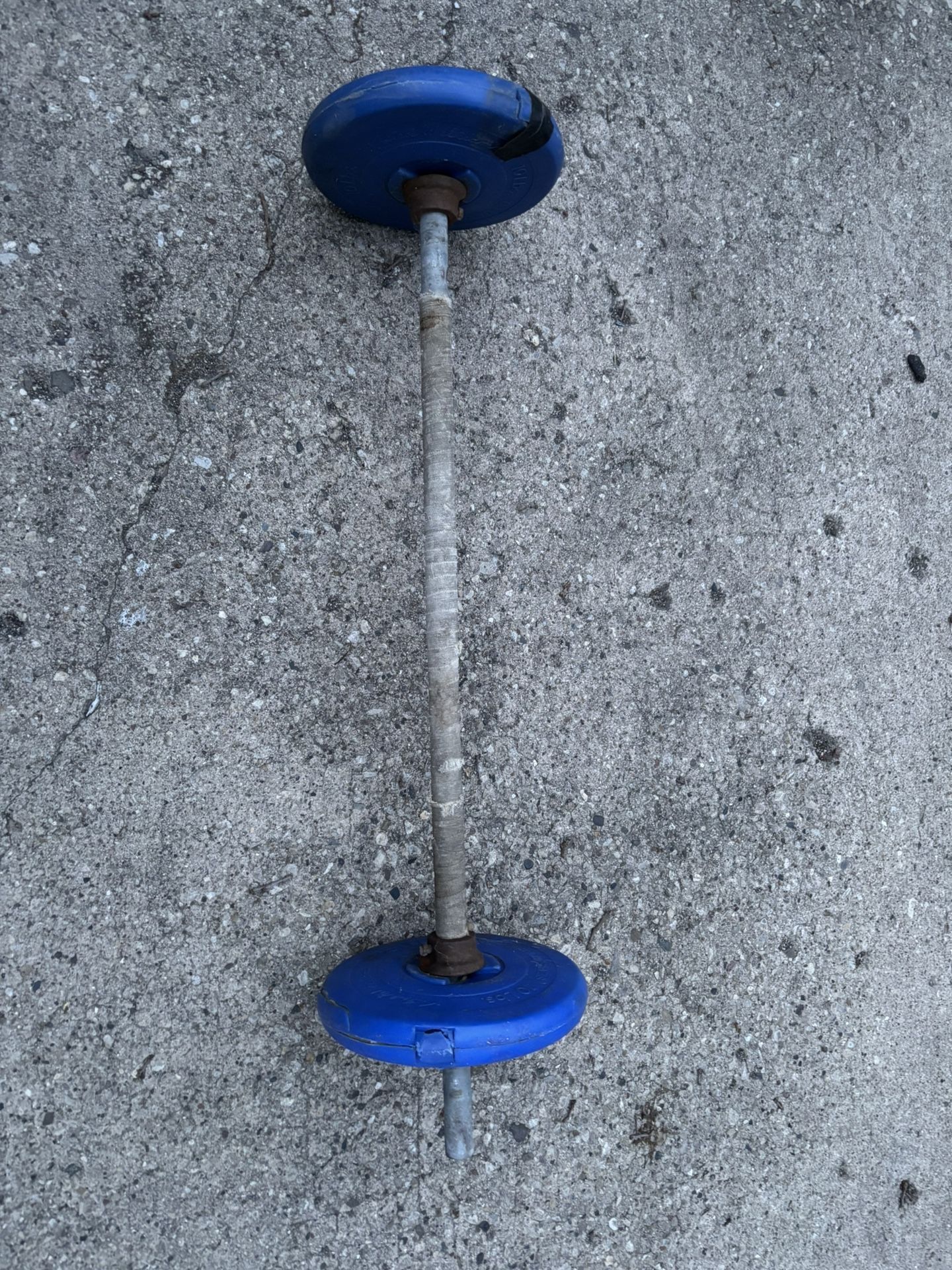 20 lbs weights and bar