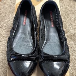 Prada Scrunchy Mesh Flats 