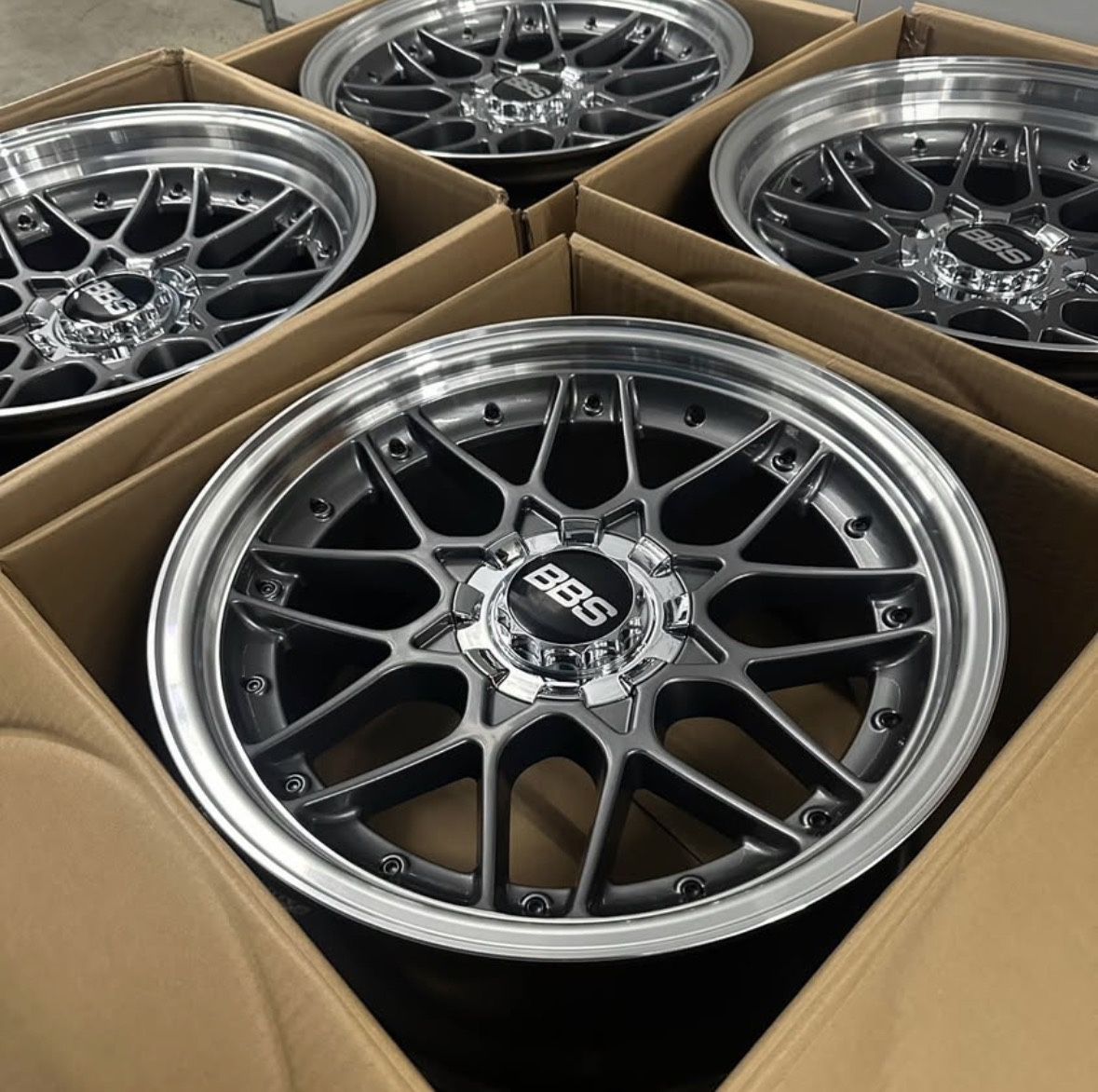 New 18” Gunmetal Staggered BBS RSII Style Wheels – 5x114.3 / 5x120 for ...