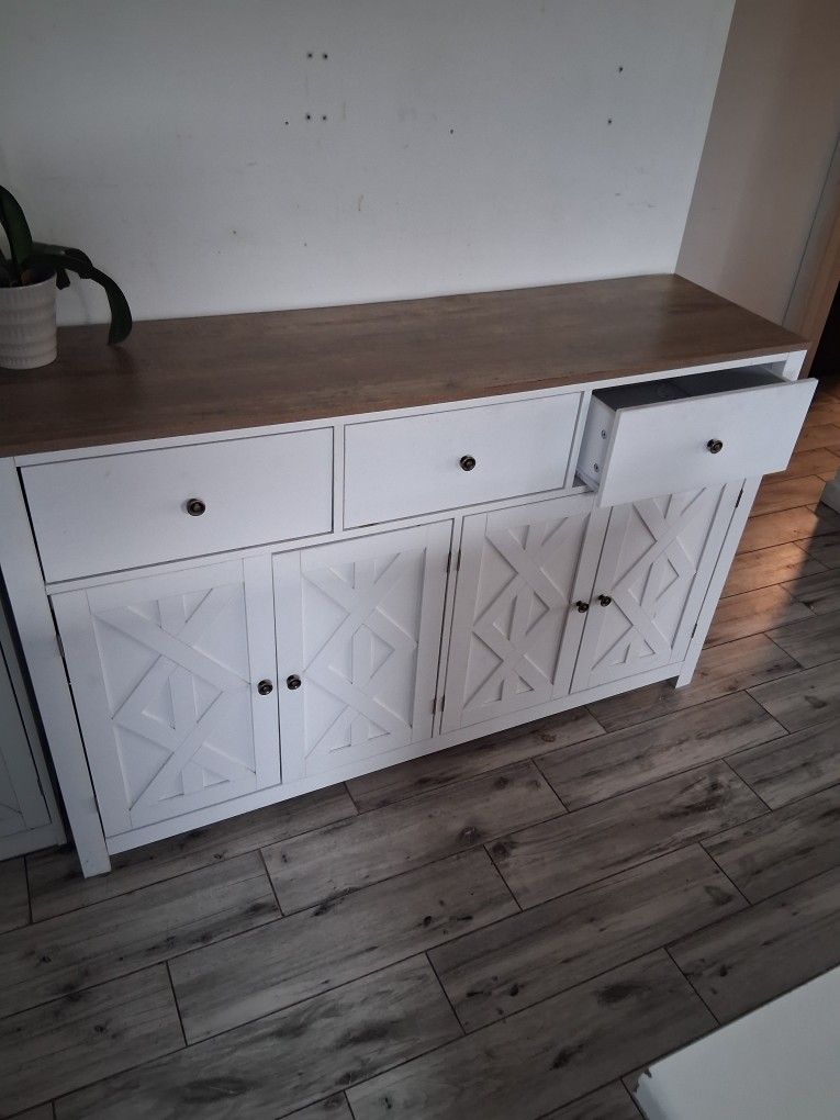 Beatitiful Home Dresser And Shelf Dresser Has Wood CounTer Top 