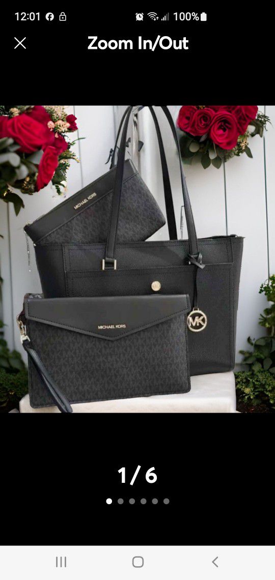 MICHAEL Maisie Large Pebbled Leather 3-in-1 Tote Bag BLACK / BLACK MULTI COLOR.
*  New $678
* My Price $280

The Maisie 3-in-1 tote bag is a versatile