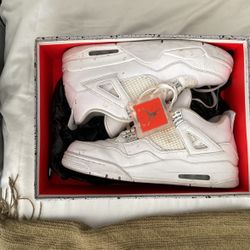 Used Jordan 4 Retro White And Silver