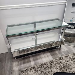 Glass And Mirror Console Table