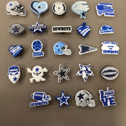 Lot Of 24 Cowboys Shoe Charms 