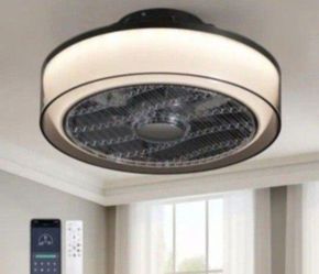ANTOINE 16 in. Indoor Smoky Gray Low Profile Ceiling Fan with Dimmable LED Light Flush Mount Bedroom Ceiling Fan with Remote