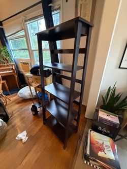 Ladder shelf with 4 shelves - Brown