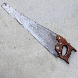 Craftsman 22" vintage crosscut hand saw with wooden handle wood cutting tool