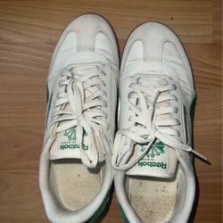 Reebok Campio XT Chalk and Green Tennis Shoes