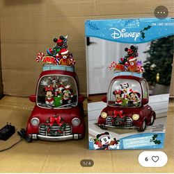 Disney Holiday Water Spinning Car Mickey Minnie Donald Goofy Christmas Decor New