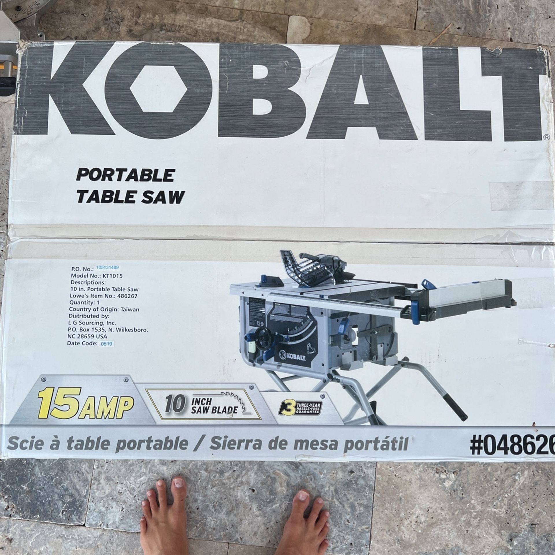 Kobalt 10-in 15-Amp 120-Volt Corded Portable Jobsite Table Saw with Gravity Rise Stand