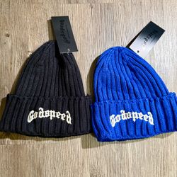 Godspeed Ribbed Knit Beanies – Black and Blue