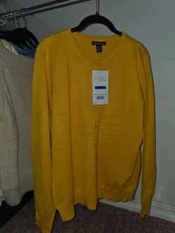 New By Design Mustard Yellow Cardigan Size XL