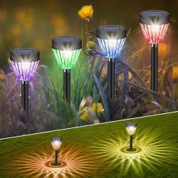 Solar Pathway Lights 12 Pack,Solar Lights Outdoor Waterproof Garden Lights Auto On/Off,Solar Lights for Outside Landscape Lighting Decorative for Yard