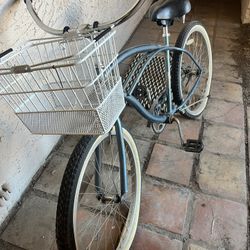 Blue Beach Cruiser With Basket