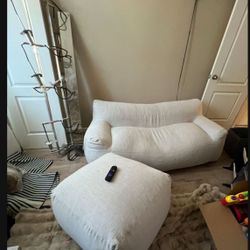 Restoration Hardware Teen Huge Bean Bag Sofa And 2 Ottomans. $280 Firm