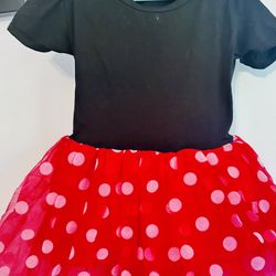 Adorable Minnie Mouse Dress With Matching Headband, Socks & Shoes New Size 12-18 Months 