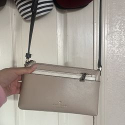 Kate Spade purse- Sadie colorblock saffiano leather crossbody set in warm beige multi