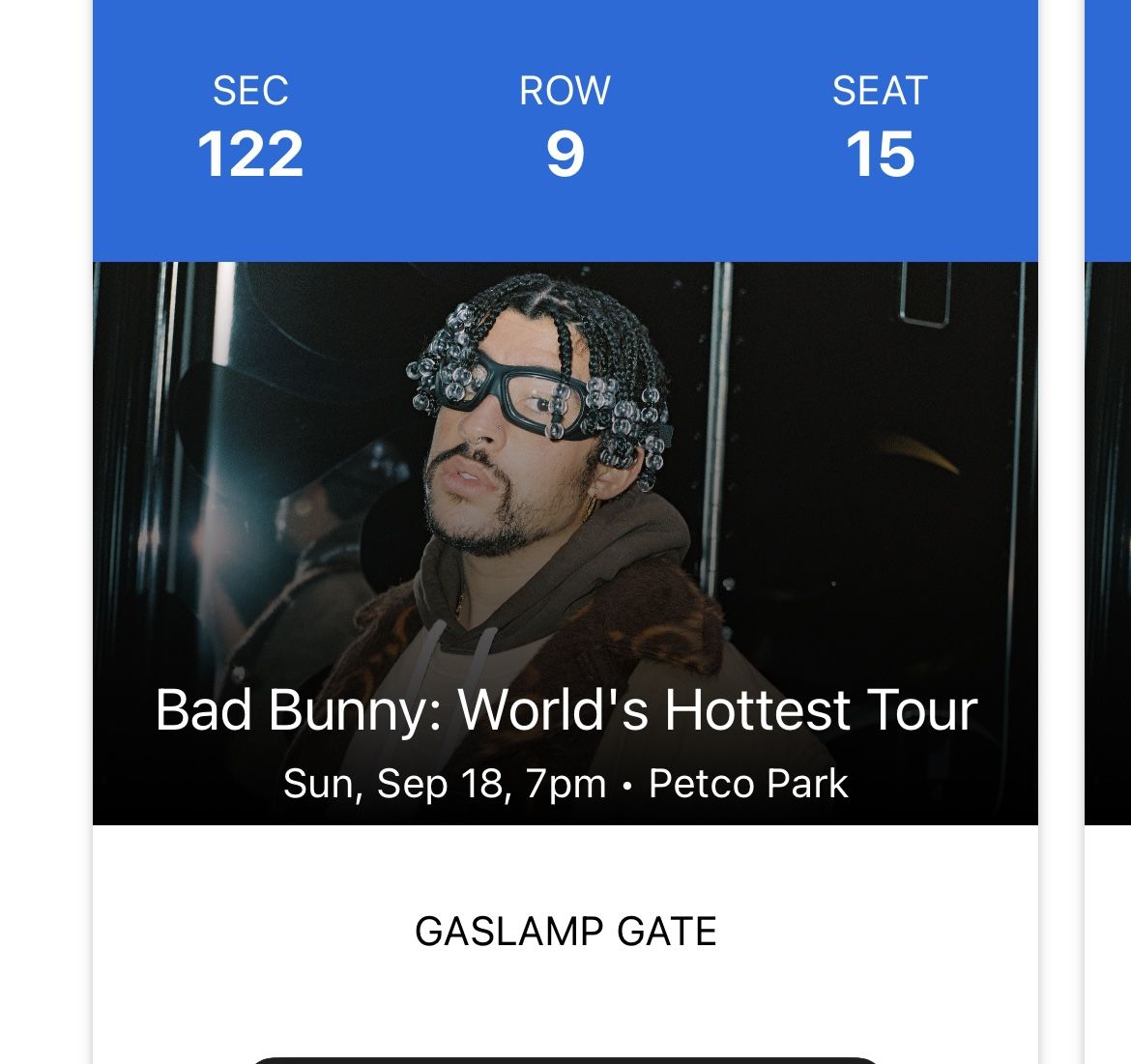 Bad Bunny Concert Sunday Sep 18th (2 Tickets)