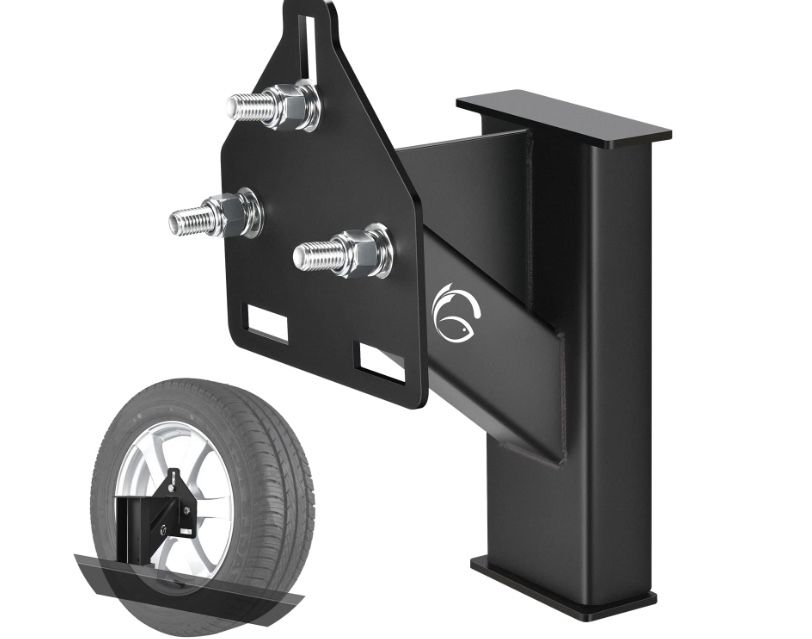 GADFISH Stake Pocket Spare Tire Carrier Mount, 3-Nuts Design Trailer Bracket Heavy Duty Holder, Fits 4 & 5 & 6 Lugs Trailer Wheels On 4",4.5'',4.75'',