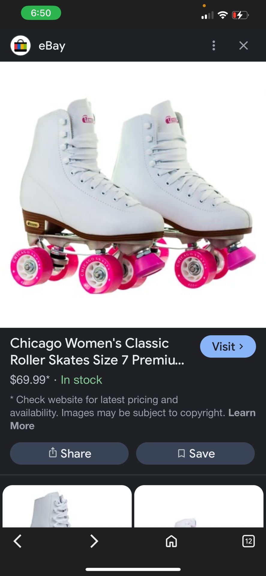 Size 5 Ladies Chicago style rollerskates