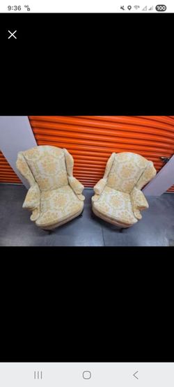 Pair of Vintage Wingback Armchairs