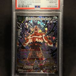 Dragon Ball Super Ultra Instinct Son Goku State Of The Gods SCR BT23-140 PSA 10