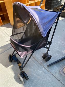 Pet Stroller with Canopy and Mesh Sides