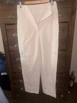 White High-Waist Cargo Trousers
