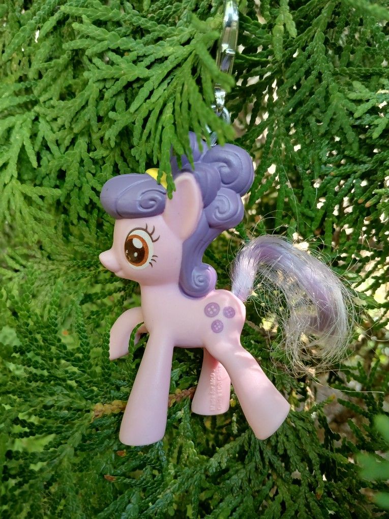 MLP My Little Pony B.B Brushable 2014 "2 inch Hasbro Upcycled Toy Keychain