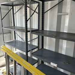 Two metal shelves