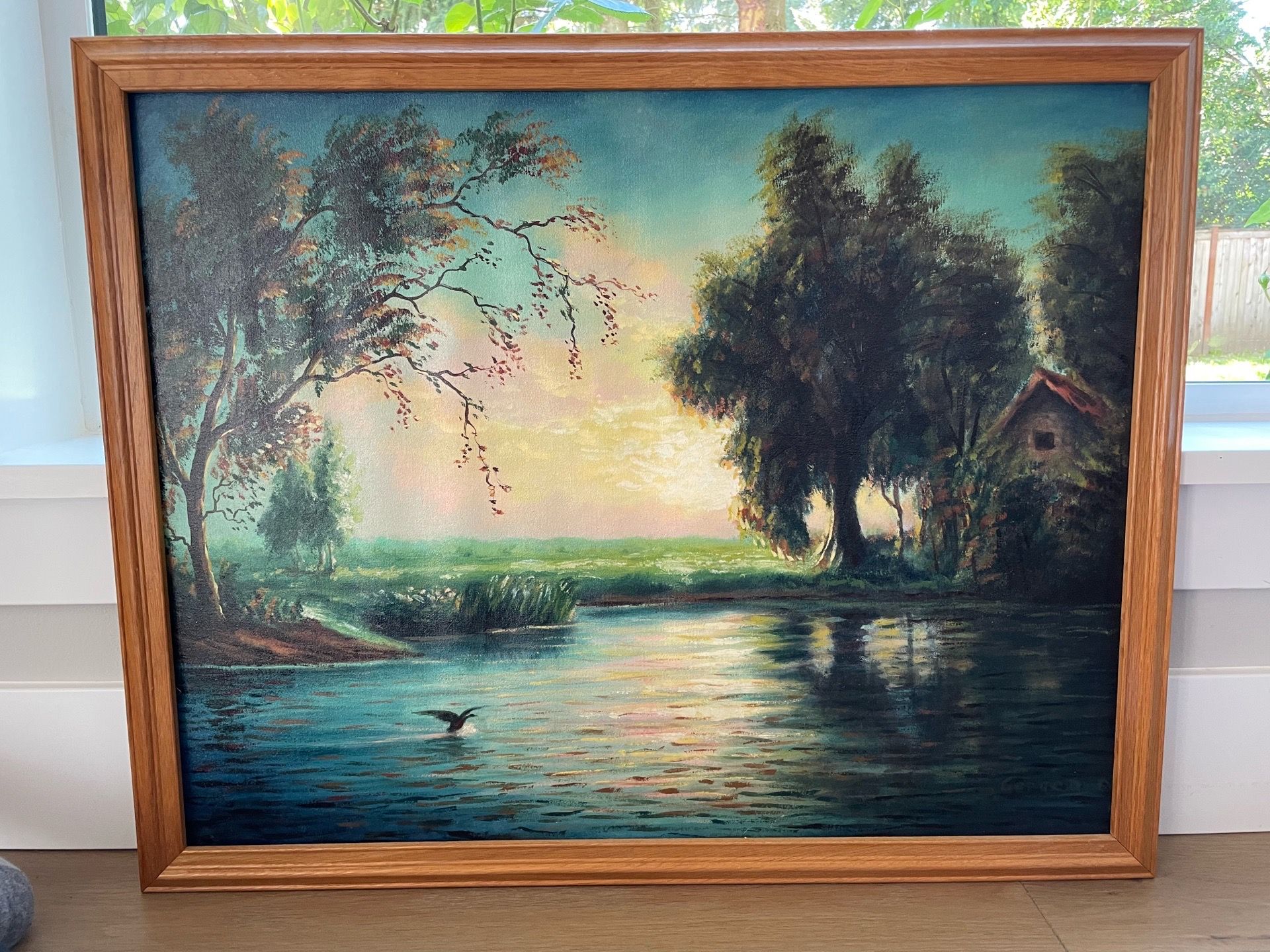 Original vintage landscape oil painting
