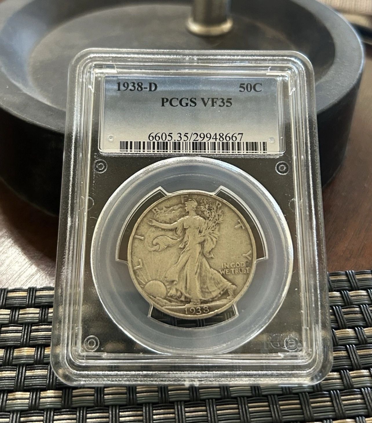 1938 D Walking Liberty .50 Half Dollar Pcgs VF 35