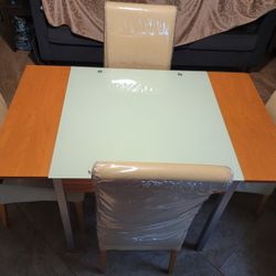 Dining Table With Built In Extension And 4 Chairs