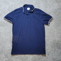 Mens Peter Werth London 3 Button Polo Shirt  Dark Navy Size XL