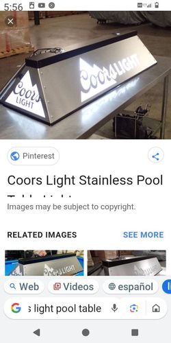 Coors light pool table lamp will take the best offer