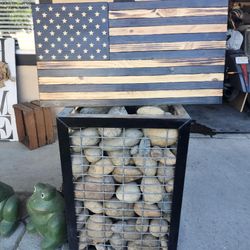 50 State Wooden Homemade American Flag 