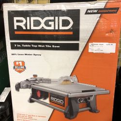 7” Rigid 6.5AH Wet Top Table Saw In Box 